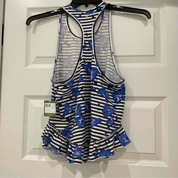 Kate Spade Hibiscus Striped Tank Top Rich Navy California Dreaming Size XS - Picture 4 of 7
